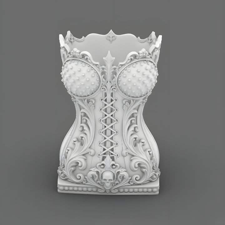 Corset-style makeup brush holder