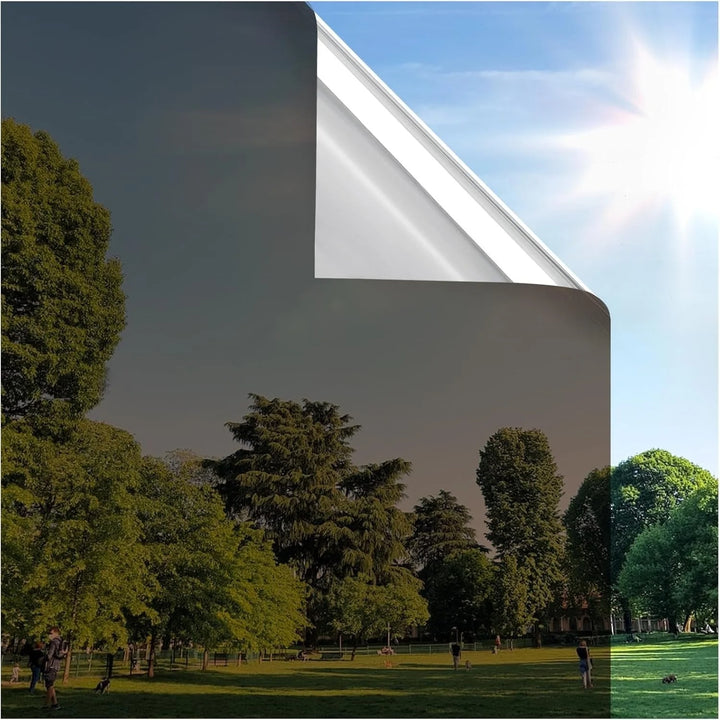 Mirror effect one-way window film