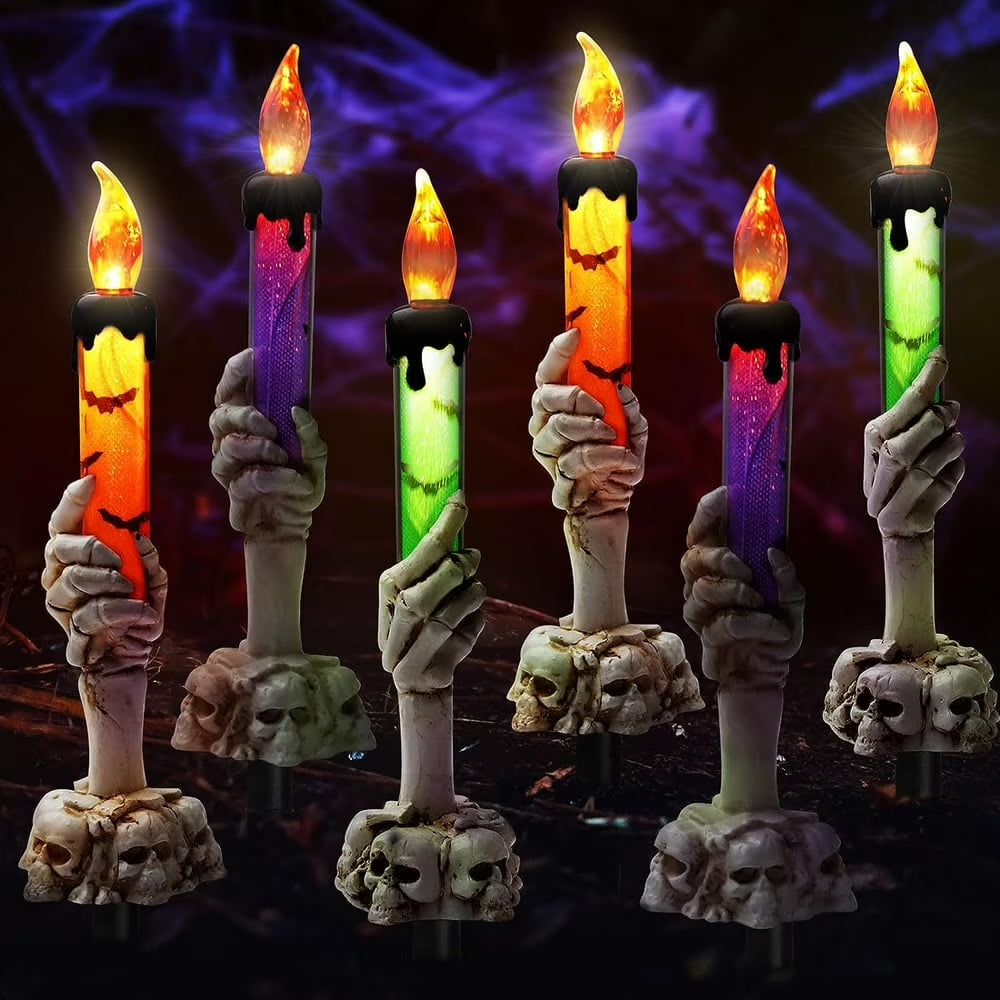 Halloween Skeleton Hand Candle Holder Lamp