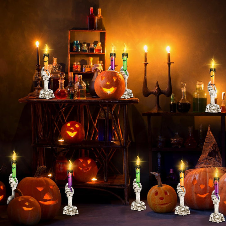 Halloween Skeleton Hand Candle Holder Lamp