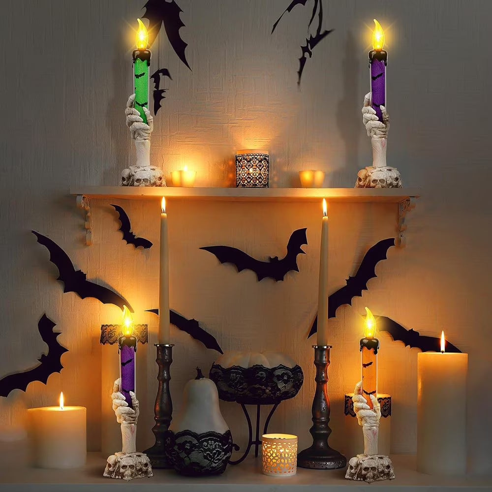 Halloween Skeleton Hand Candle Holder Lamp